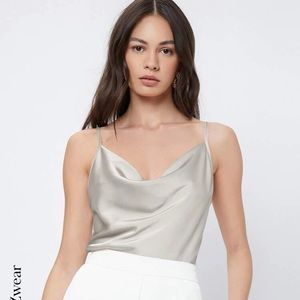 Basic Silver Satin Cami